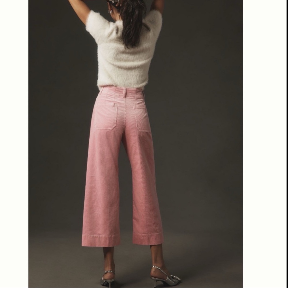 NWT Anthropologie Maeve The Colette Cropped Wide-Leg Corduroy Pants - Picture 8 of 14